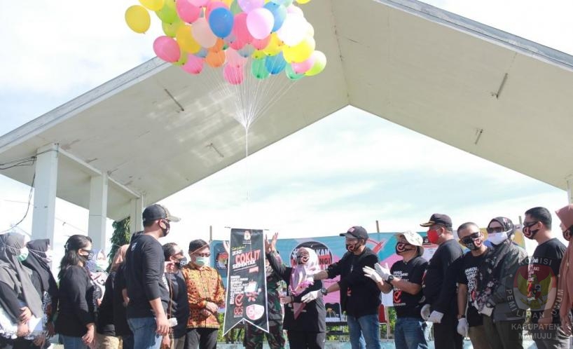 Genderang Pilkada Mamuju Ditabuh, KPU Gelar Apel Akbar Coklit Serentak