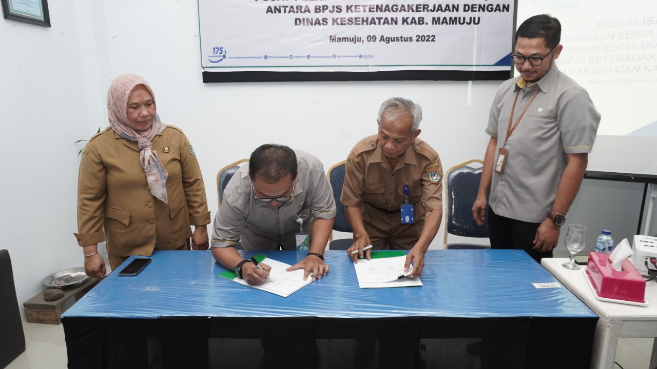 BPJS Ketenagakerjaan Gandeng Dinas Kesehatan Kabupaten Mamuju, Jadikan Puskesmas Sebagai PLKK